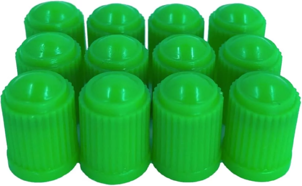Bouchon rigide vert avec joint pour valve