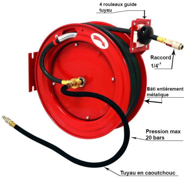 Enrouleur automatique d'air 20 bar 15M 1/4"