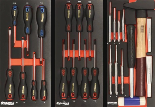 Servante d'atelier 7 tiroirs - 187 outils