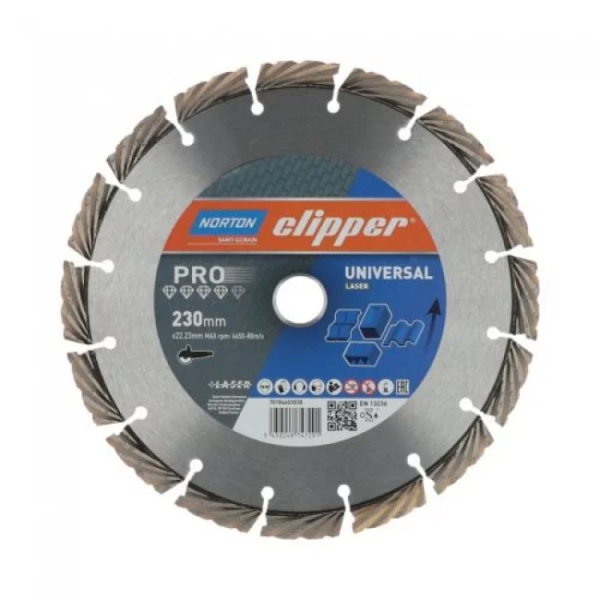 Disque diamant PRO UNIVERSAL LASER Ø400 x 25,4mm NORTON CLIPPER