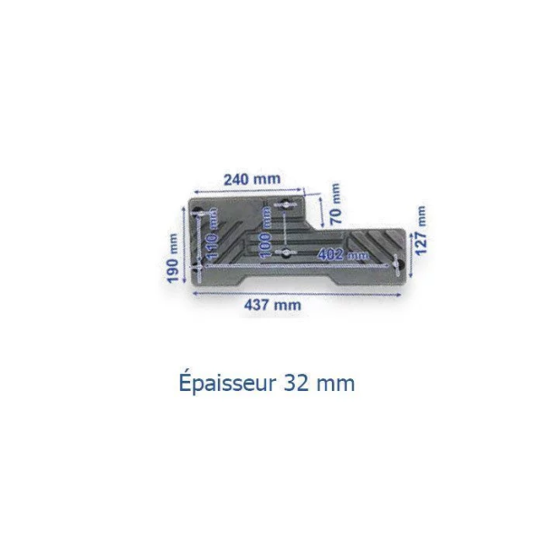 Tampon décolle-talon 437 mm.