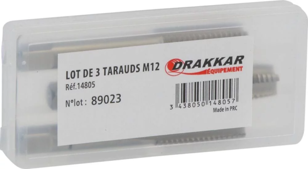 Taraud métaux HSS 3 passes M12